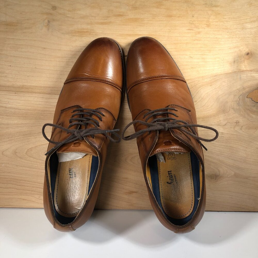 Florsheim Mens 11D Blazer Cap Toe Leather Classic Oxford Dress Shoes 14199-221 - Picture 6 of 9